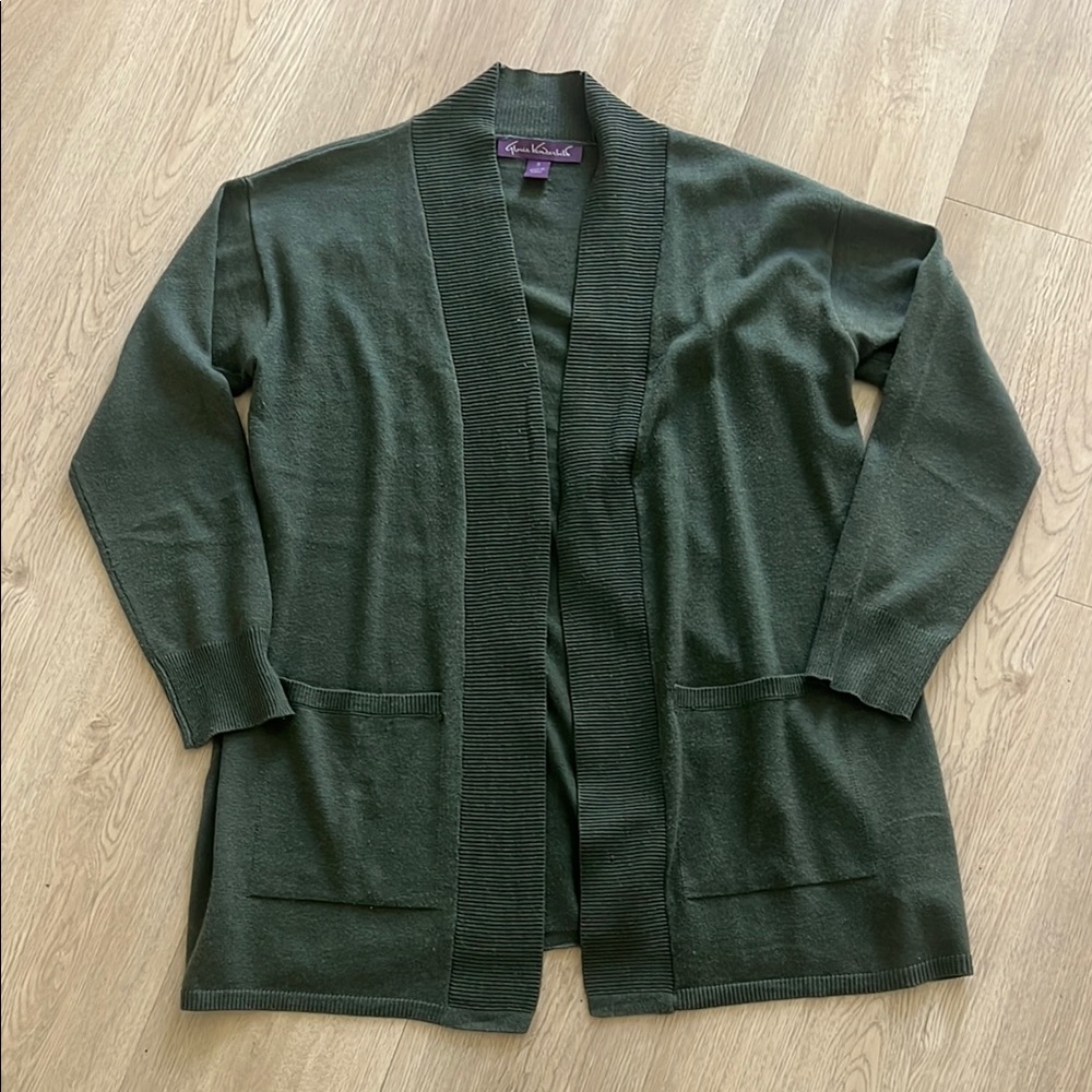 Women's Green Cardigan Sweater Gloria Vanderbilt Size small